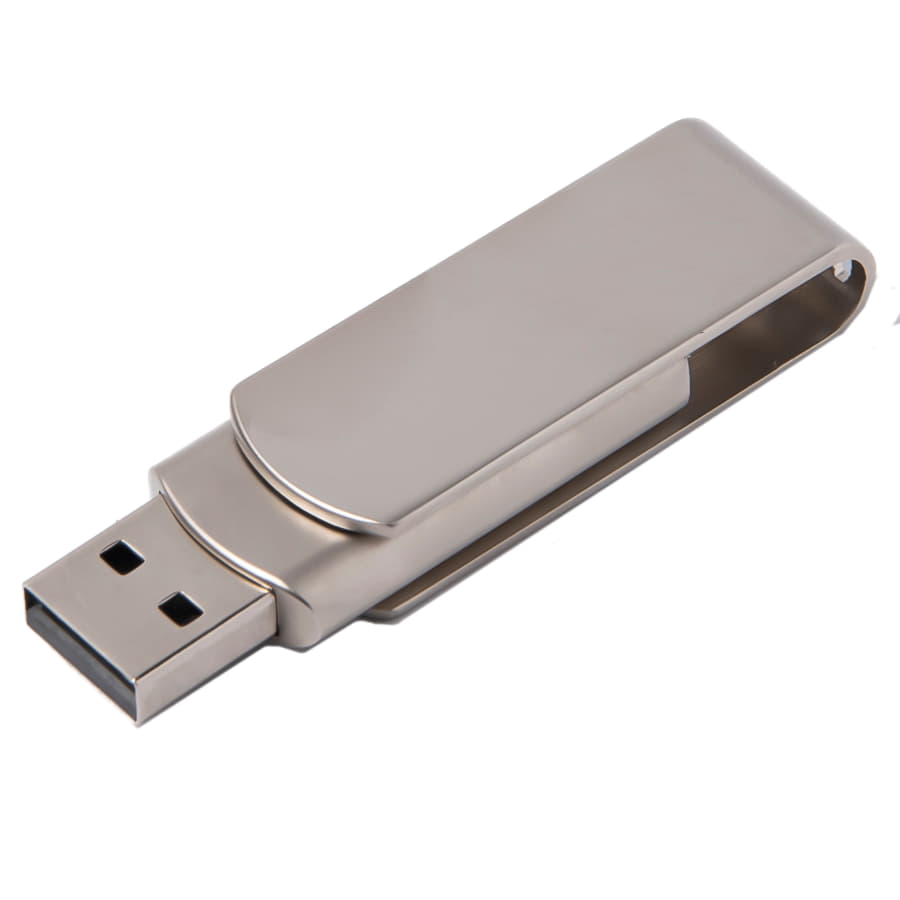 USB flash-карта SWING METAL (32Гб), серебристая, 5,3х1,7х0,9 см, металл — фото 3