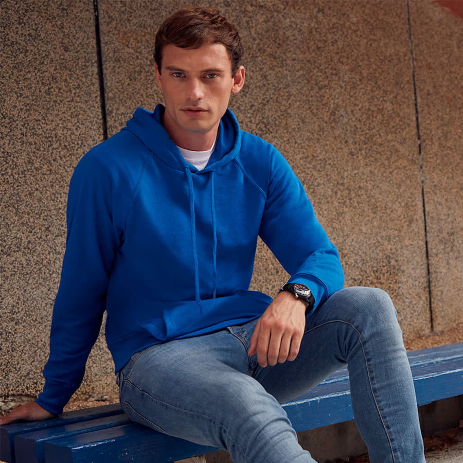 Толстовка без начеса LIGHTWEIGHT HOODED SWEAT 240 — фото 5