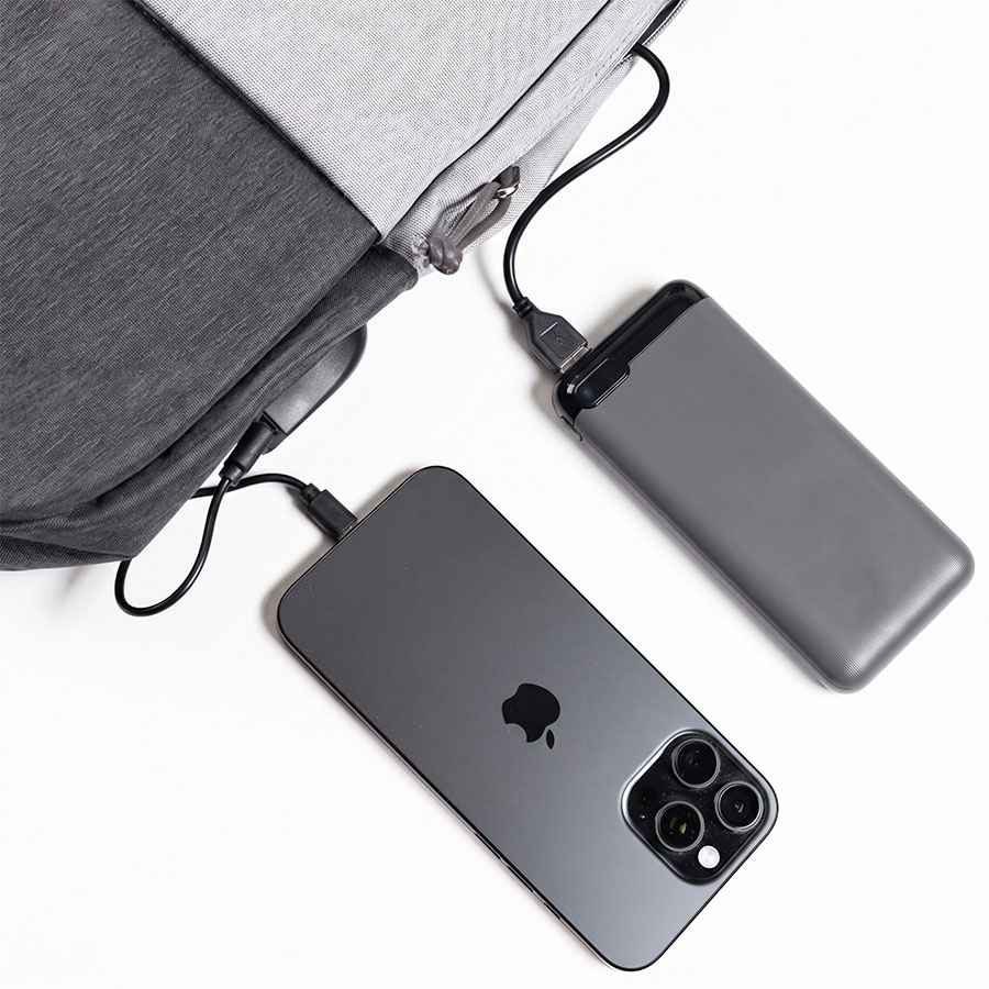 Набор подарочный POWER BEAM: рюкзак c USB портом и power bank — фото 2