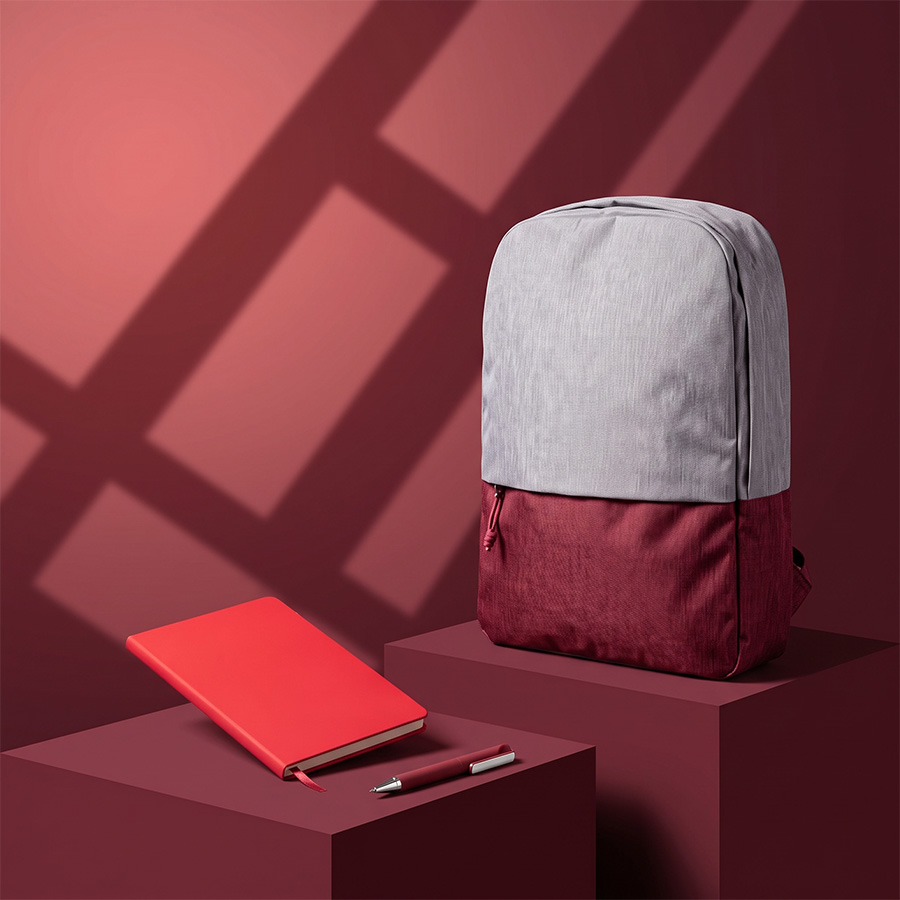 Подарочный набор READYPACK: рюкзак,  ручка, блокнот, красный — фото 1