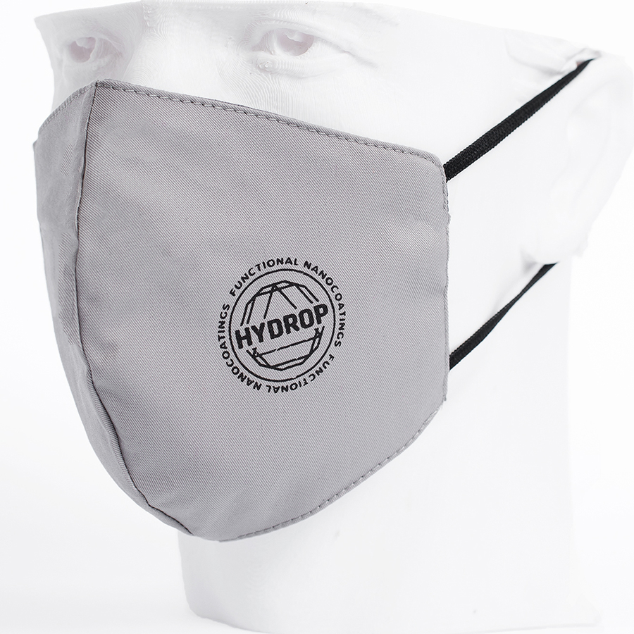 Бесклапанная фильтрующая маска RESPIRATOR 800 HYDROP серая с логотипом в фирменном пакете — фото 3