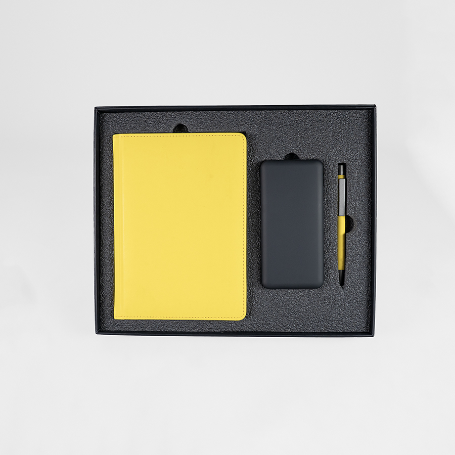 Набор подарочный POINT: ежедневник, ручка и power bank в коробке  с ложементом — фото 3