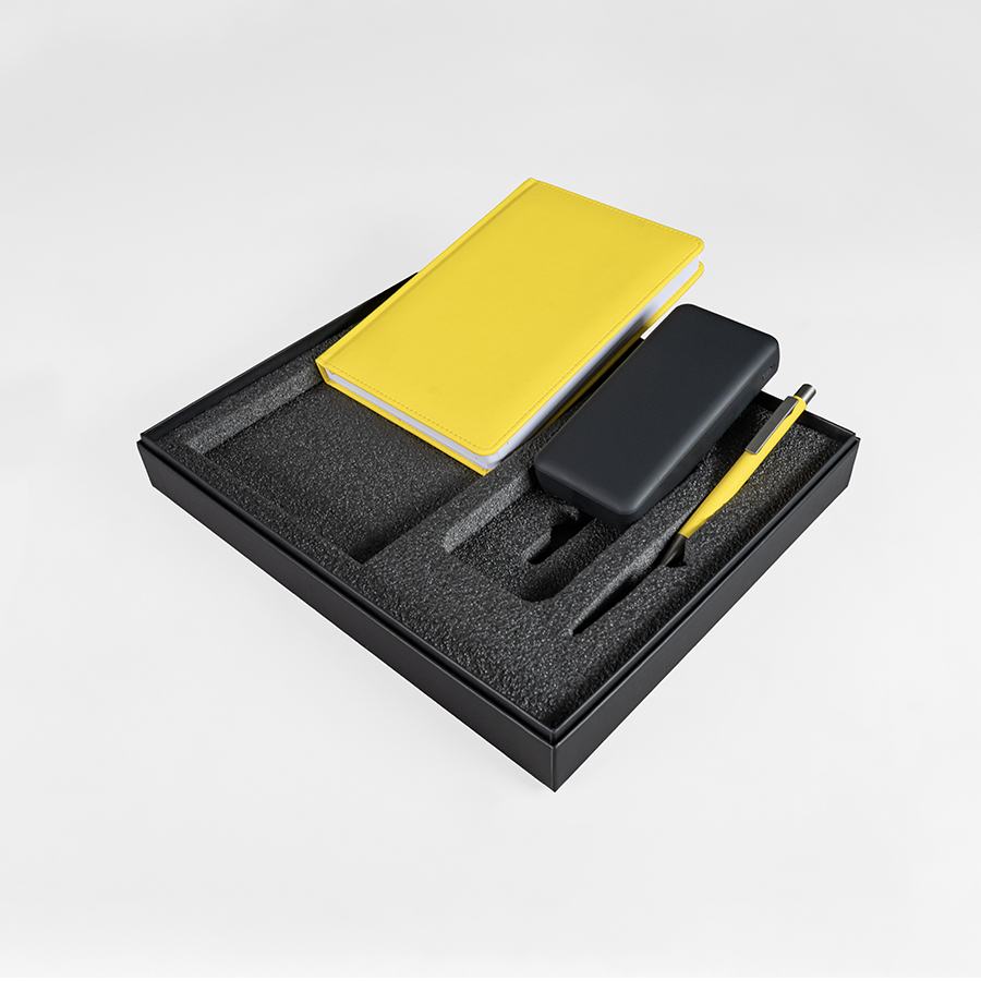 Набор подарочный POINT: ежедневник, ручка и power bank в коробке  с ложементом — фото 4