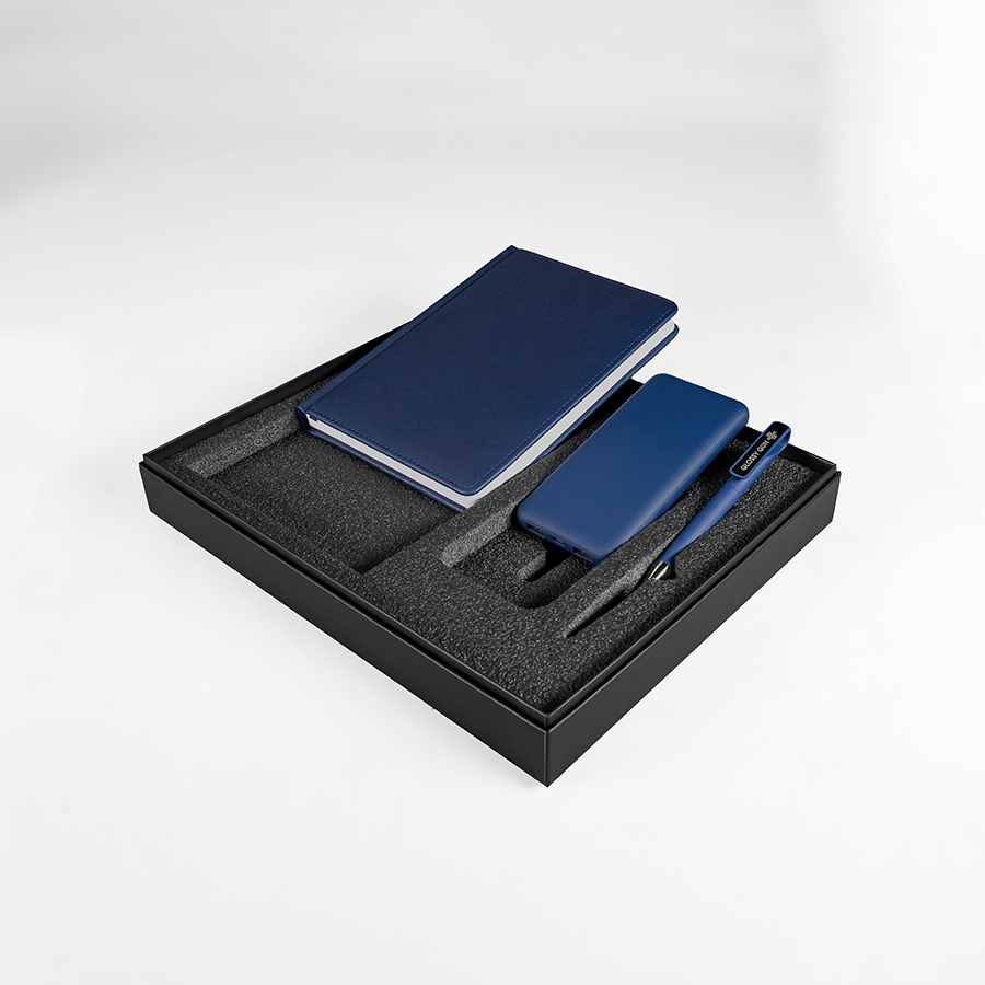 Набор подарочный BLISS: ежедневник, ручка и power bank в коробке  с ложементом — фото 7