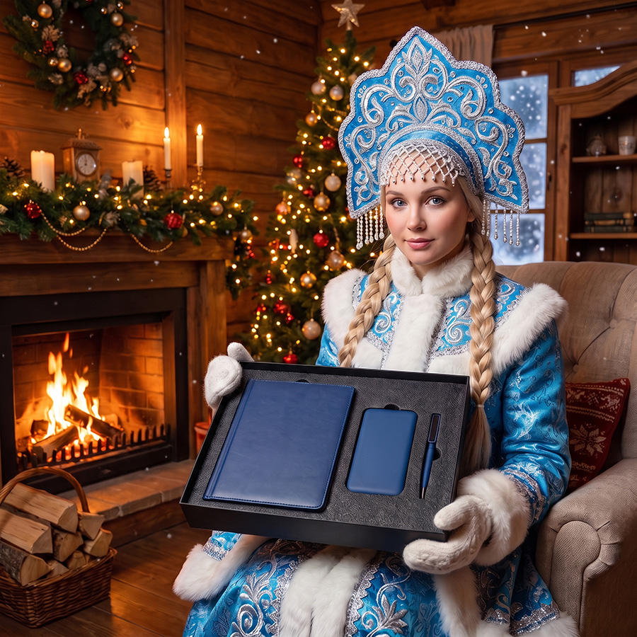 Набор подарочный BLISS: ежедневник, ручка и power bank в коробке  с ложементом — фото 5