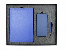 Набор подарочный BLISS: ежедневник, ручка и power bank в коробке  с ложементом — фото 1