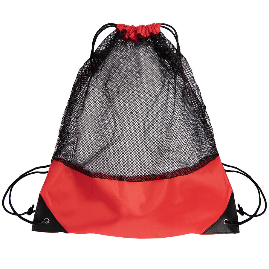 Рюкзак мешок с укреплёнными уголками Mesh, красный, 35*41 см, полиэстер 210D — фото 2