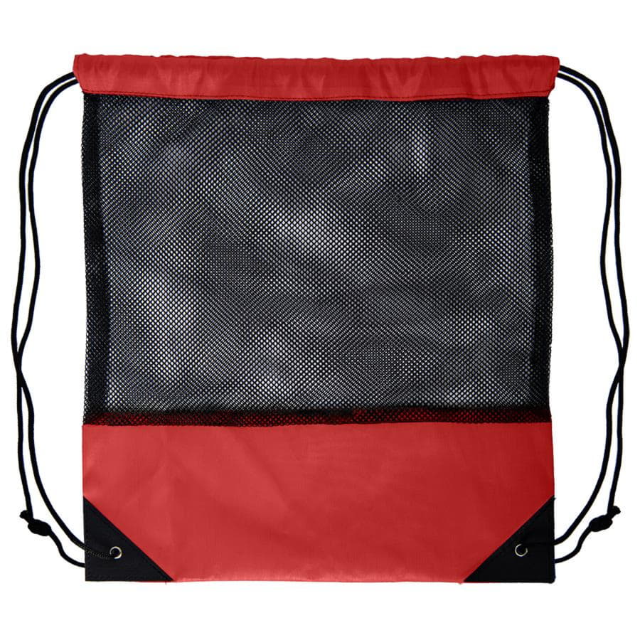 Рюкзак мешок с укреплёнными уголками Mesh, красный, 35*41 см, полиэстер 210D — фото 1