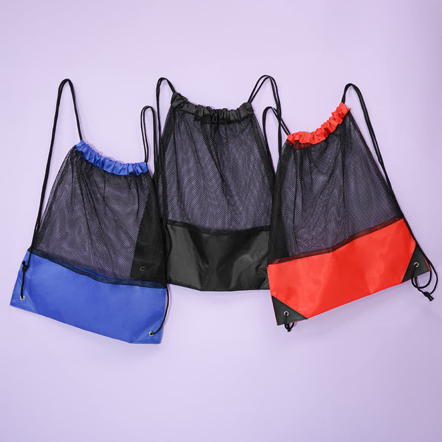 Рюкзак мешок с укреплёнными уголками Mesh, красный, 35*41 см, полиэстер 210D — фото 3
