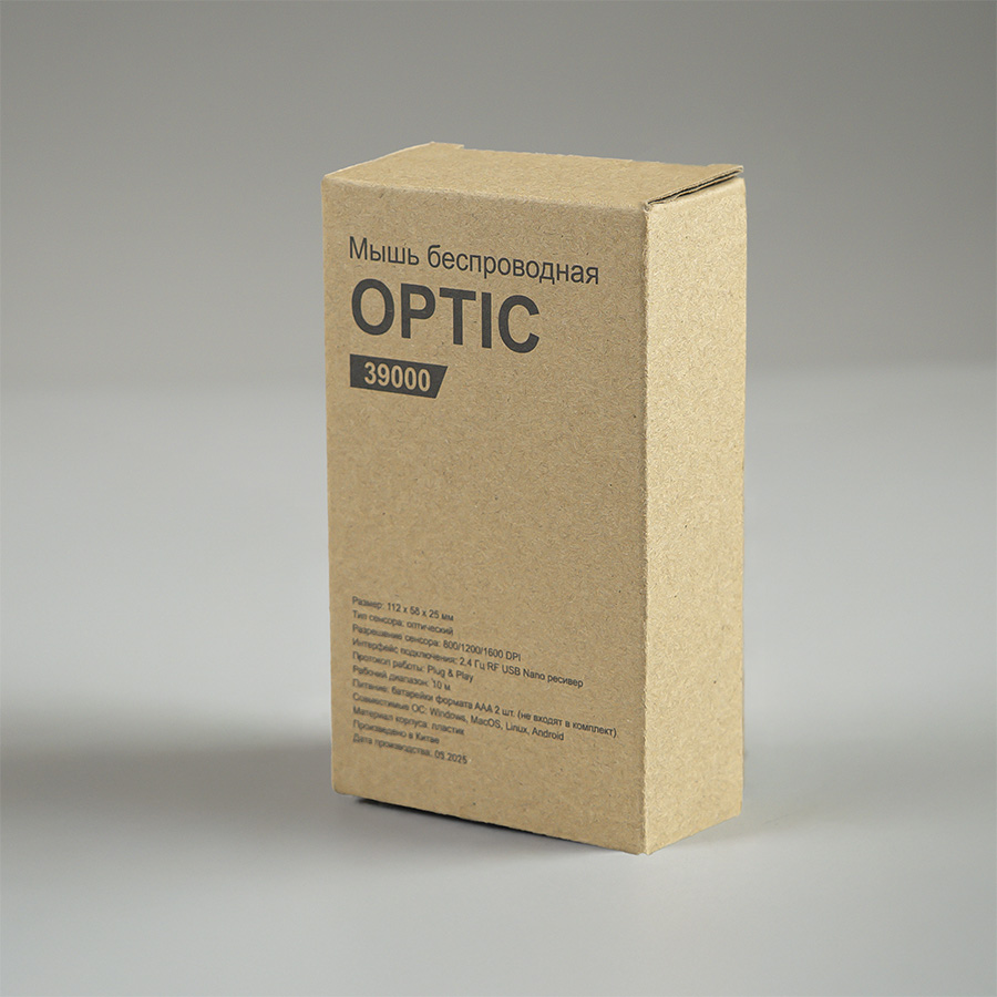 Мышь беспроводная OPTIC, белая, пластик — фото 2