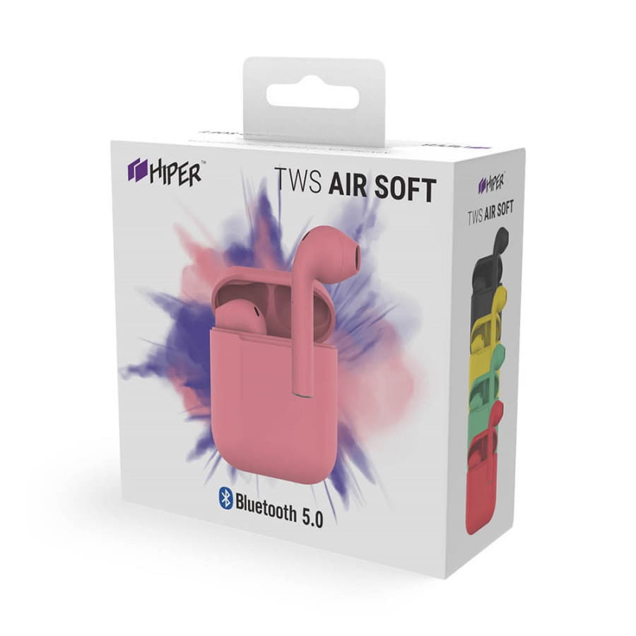 Наушники беспроводные с зарядным боксом TWS AIR SOFT, цвет розовый — фото 4