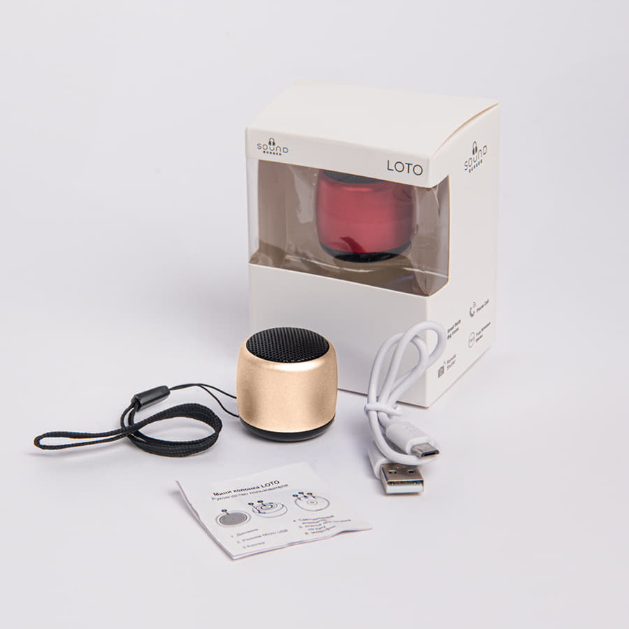 Портативная mini Bluetooth-колонка Sound Burger "Loto" золото — фото 2
