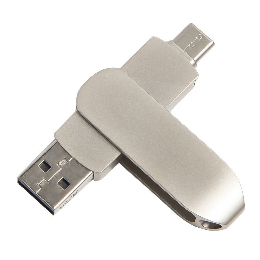 USB flash-карта CIRCLE OTG Type-C (32Гб), серебристая, 6,5х1,5х0,82 см, металл — фото 2