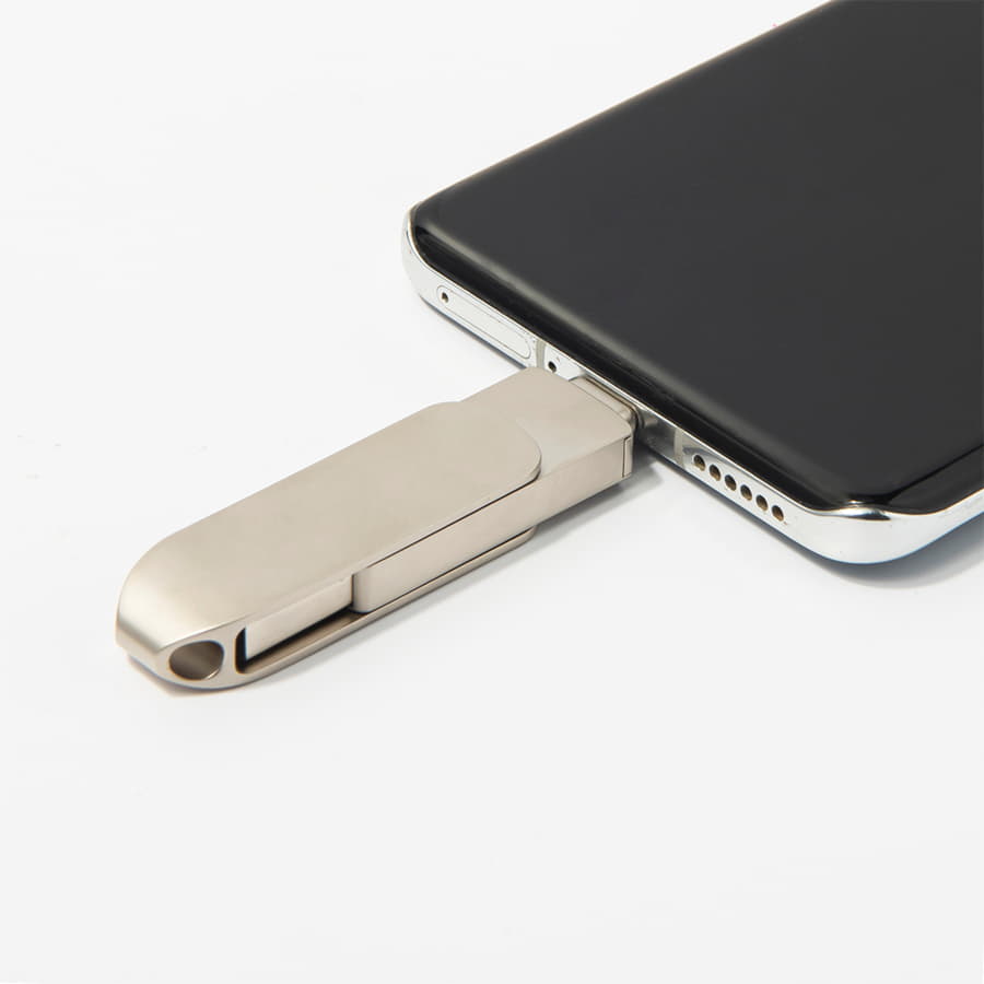 USB flash-карта CIRCLE OTG Type-C (32Гб), серебристая, 6,5х1,5х0,82 см, металл — фото 4