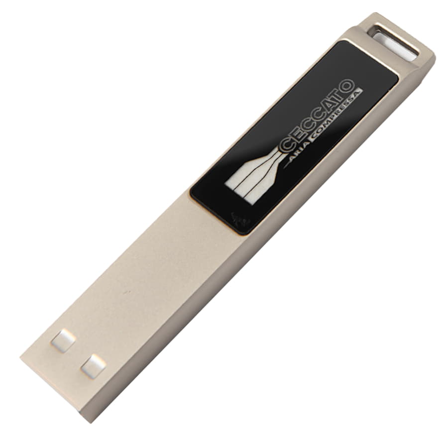 USB flash-карта LED с белой подсветкой (32Гб), серебристая, 6,6х1,2х0,45 см, металл — фото 2