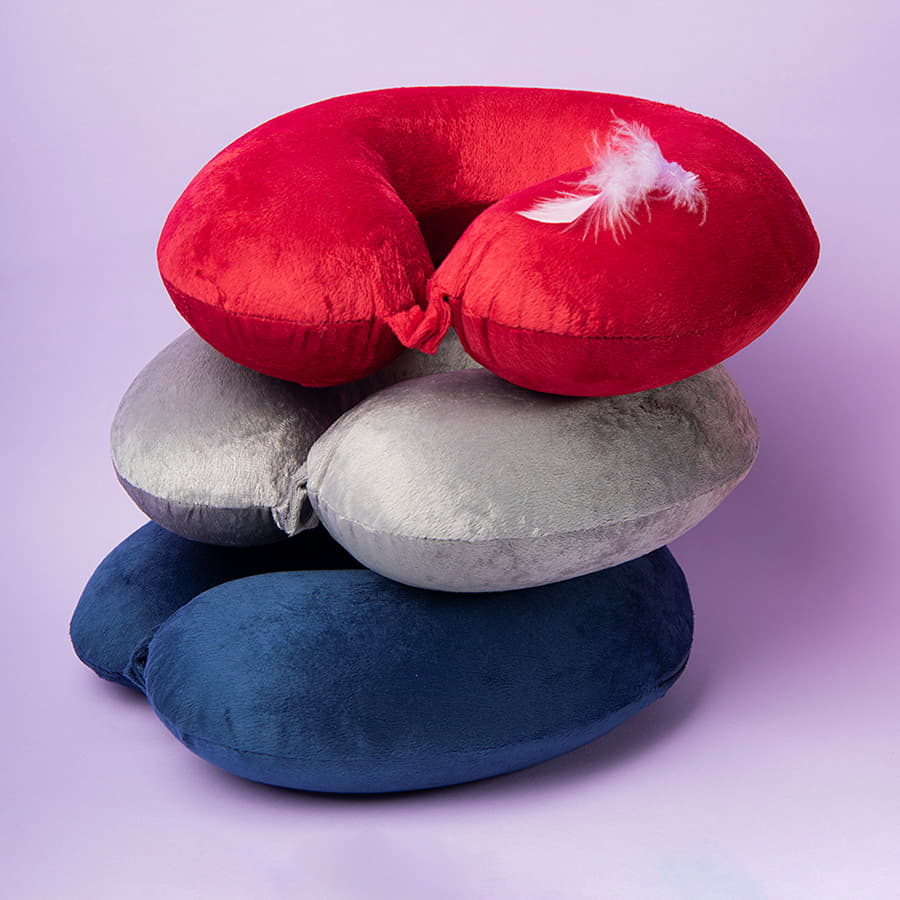 Подушка дорожная  "SOFT"; memory foam, микрофибра,серый — фото 4