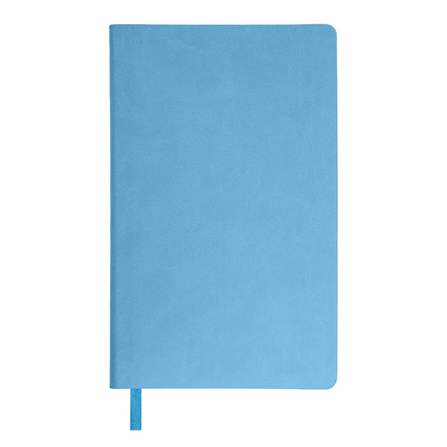 Бизнес-блокнот FUNKY А5, голубой, серый форзац, мягкая обложка,  в линейку — фото 5