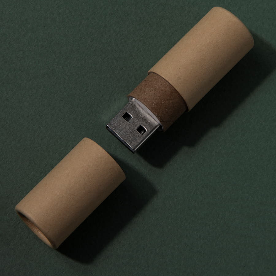 USB flash-карта TUBE (8Гб), натуральная, 6,0х1,7х1,7 см, картон — фото 2