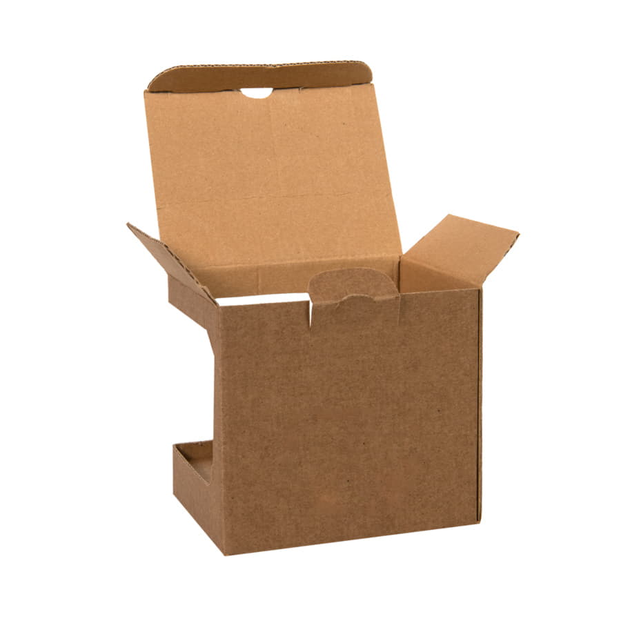 Коробка для кружек 27700, 27601, 23505, 27602 размер 11,8 х 9,0 х 10,8 см, микрогофрок., коричневый — фото 3