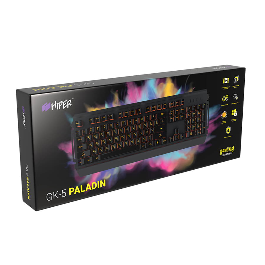 Клавиатура игровая HIPER PALADIN  GK-5, черный — фото 3
