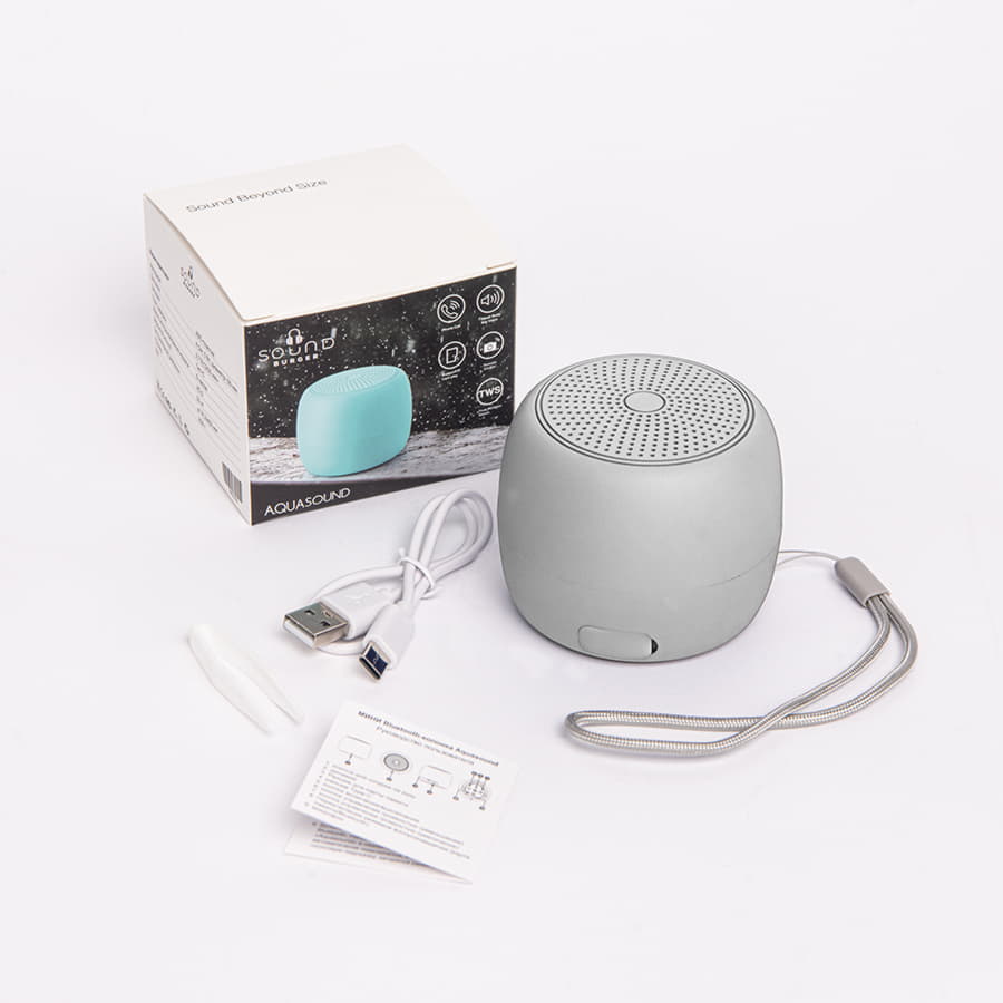 Портативная mini Bluetooth-колонка Sound Burger "Aquasound" серый — фото 5