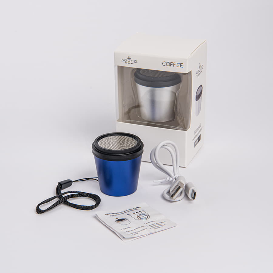 Портативная mini Bluetooth-колонка Sound Burger "Coffee" серебристый — фото 9