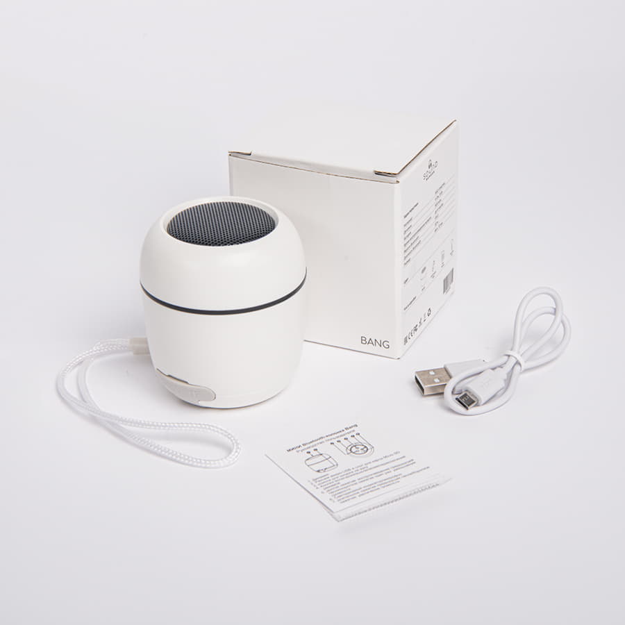 Портативная mini Bluetooth-колонка Sound Burger "Bang" белая — фото 10