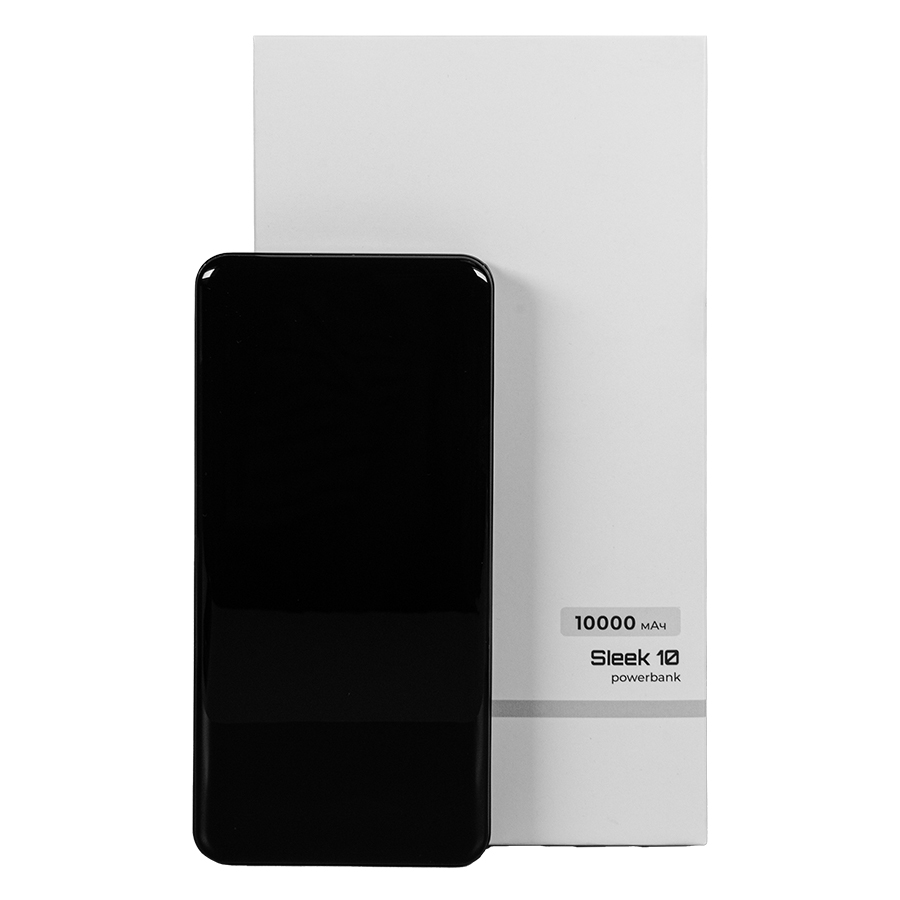 Универсальный аккумулятор Sleek 10 (10000 мАч), черный, 14х6.8х1,5 см — фото 4