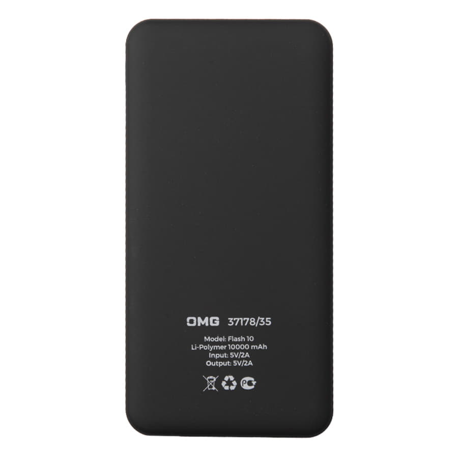 Универсальный аккумулятор Flash 10 (10000 мАч) с подсветкой и soft touch,синий,13,7х6,87х1,55 мм — фото 8