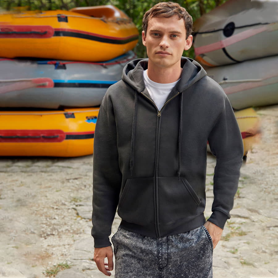 Толстовка с начесом PREMIUM HOODED SWEAT JACKET 280 — фото 11