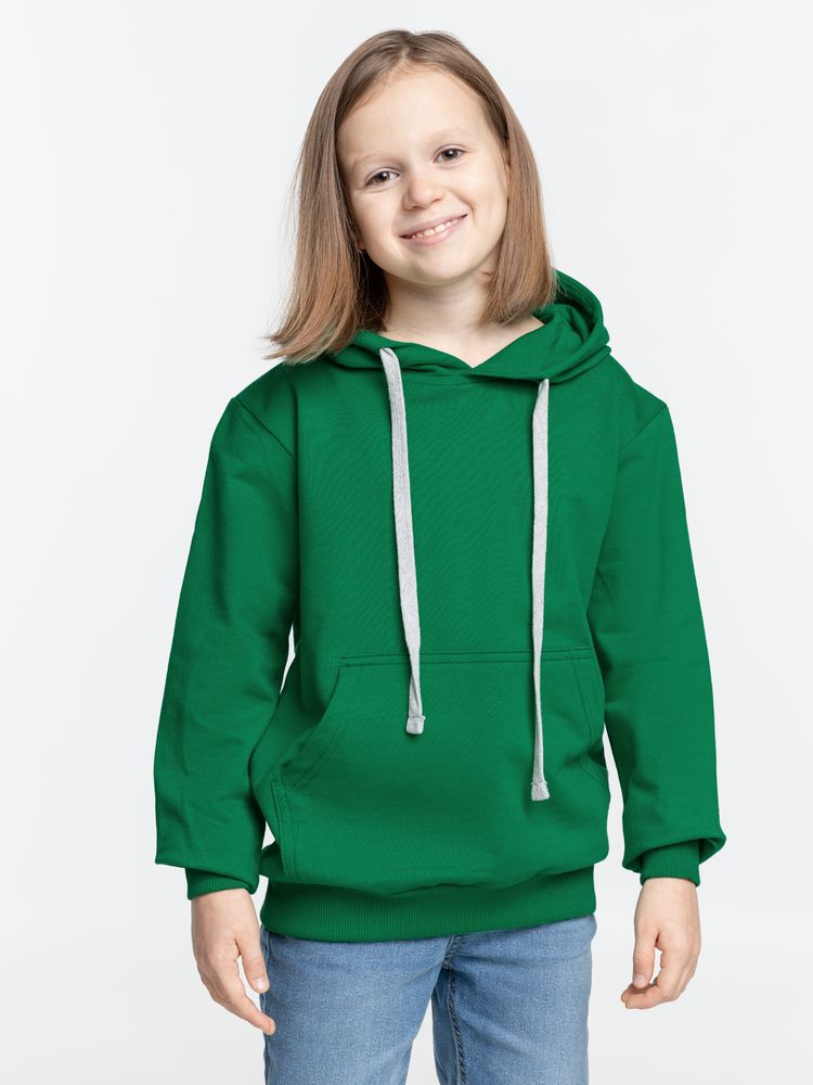 Толстовка с капюшоном детская Kirenga Kids, зеленая — фото 4