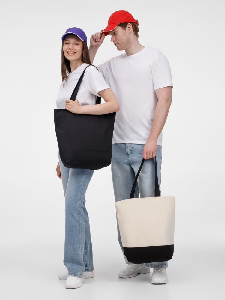 Бейсболка Canopy, красная с белым кантом — фото 12