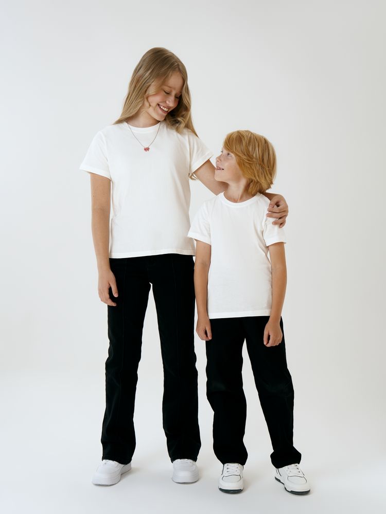 Футболка детская T-Bolka Kids, белая (теплый оттенок) — фото 6