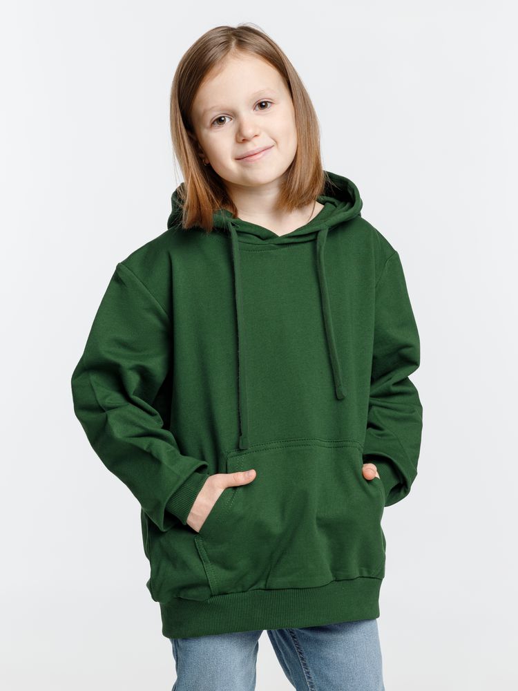 Худи детское Kirenga Kids 2.0, темно-зеленое — фото 5