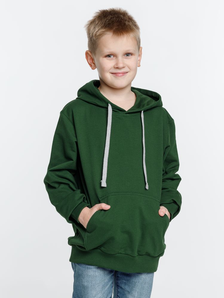 Толстовка с капюшоном детская Kirenga Kids, темно-зеленая — фото 8