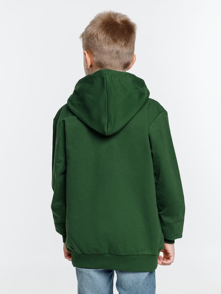 Худи детское Kirenga Kids 2.0, темно-зеленое — фото 6