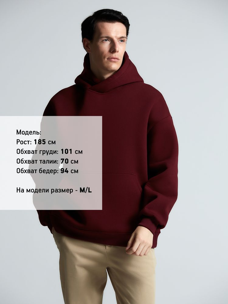Худи Kulonga Oversize, бордовое — фото 12