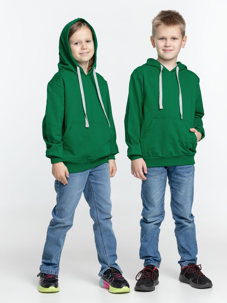Толстовка с капюшоном детская Kirenga Kids, зеленая — фото 7