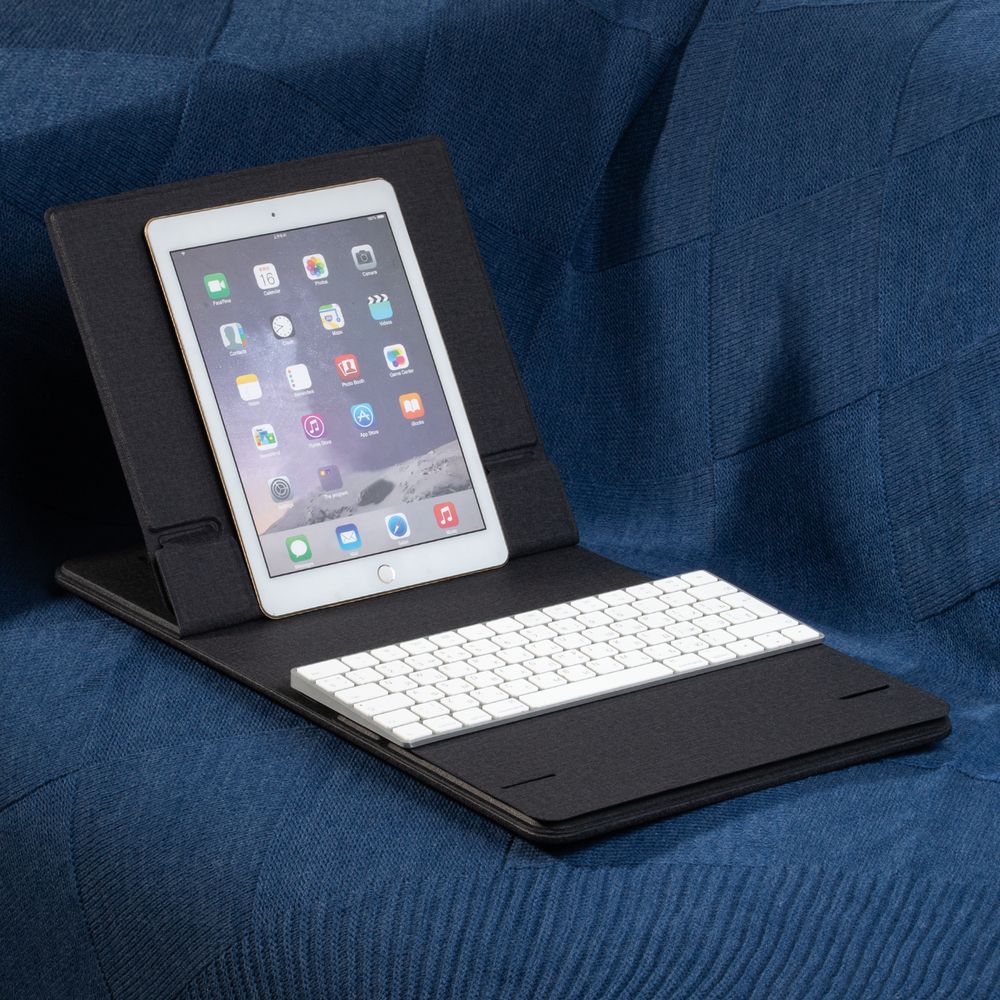 Складной стол для ноутбука с беспроводной зарядкой Kickstand Table, серый — фото 11