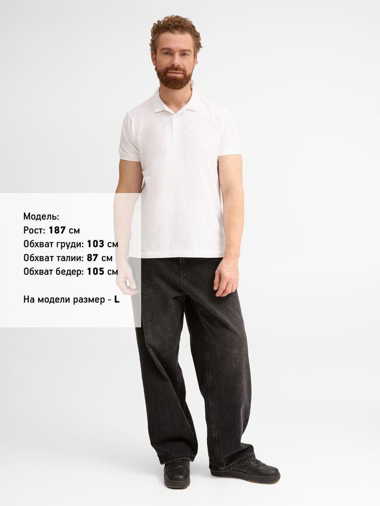 Рубашка поло мужская Brandy Men, белая с темно-синим — фото 8