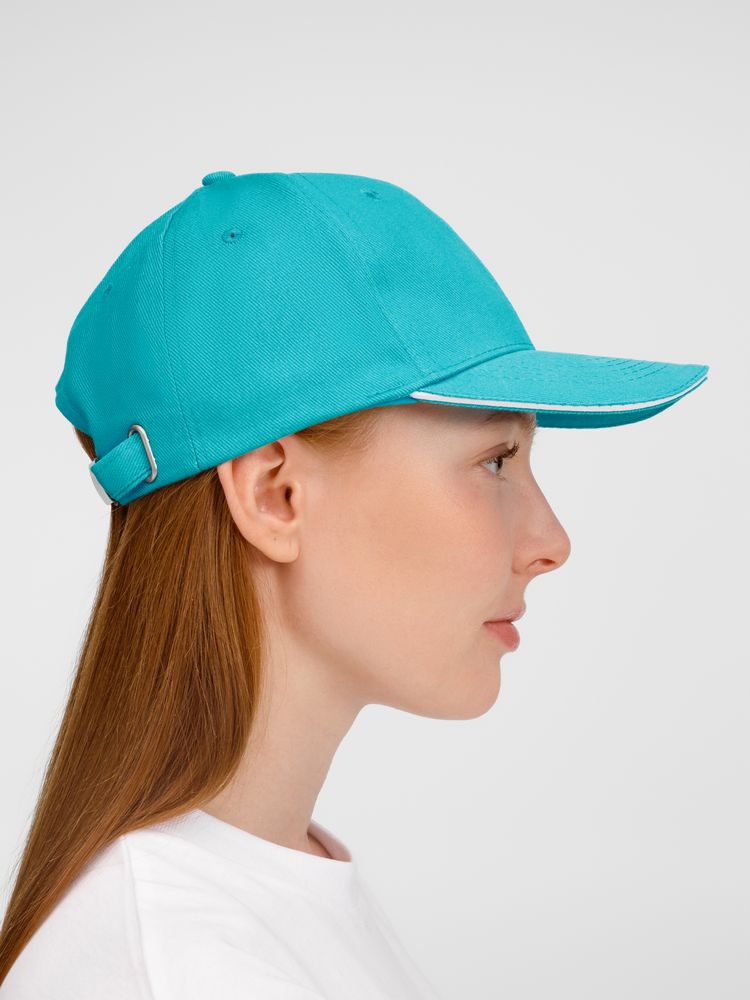Бейсболка Buffalo, бирюзовая с белым — фото 9