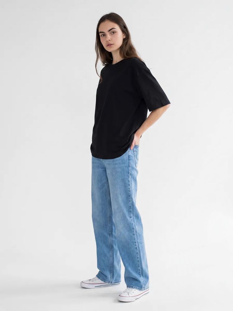 Футболка Oversize Premium 210, черная — фото 9