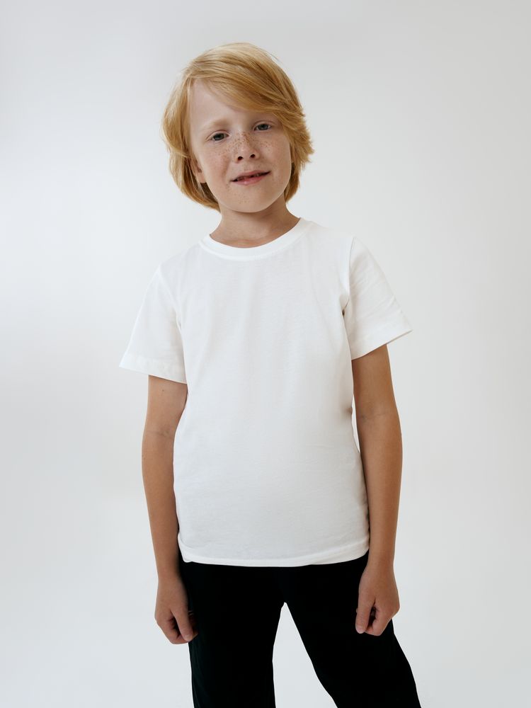 Футболка детская T-Bolka Kids, белая (теплый оттенок) — фото 7