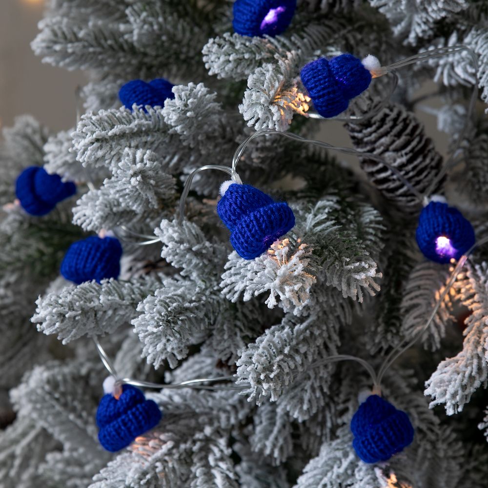 Гирлянда Cosy Poms, синяя — фото 6