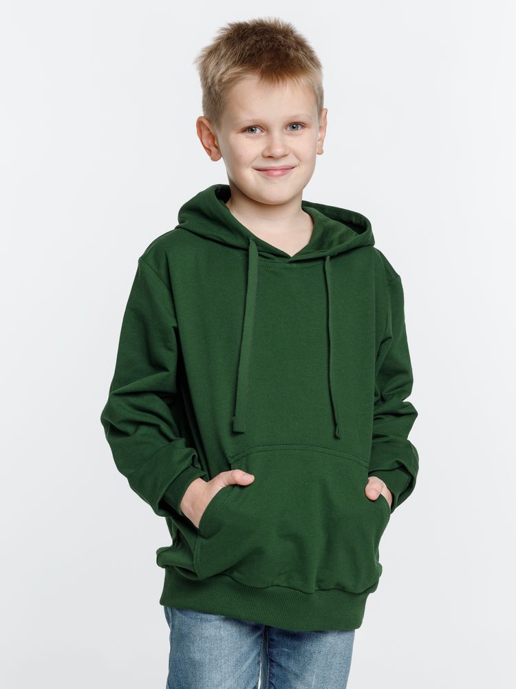 Худи детское Kirenga Kids 2.0, темно-зеленое — фото 9