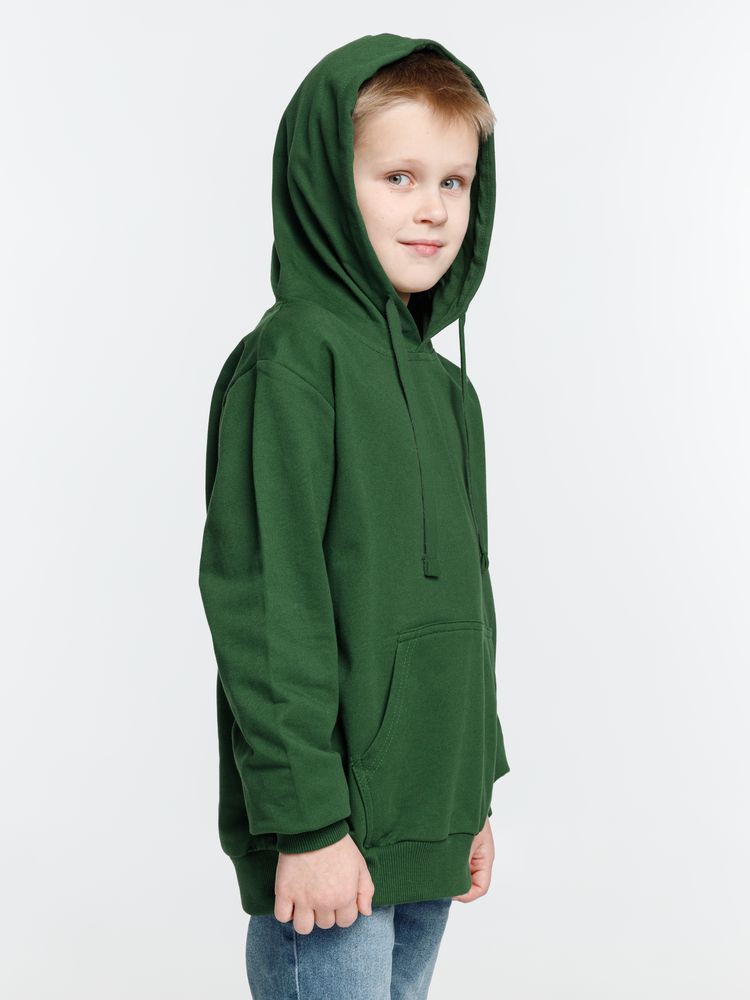 Худи детское Kirenga Kids 2.0, темно-зеленое — фото 10