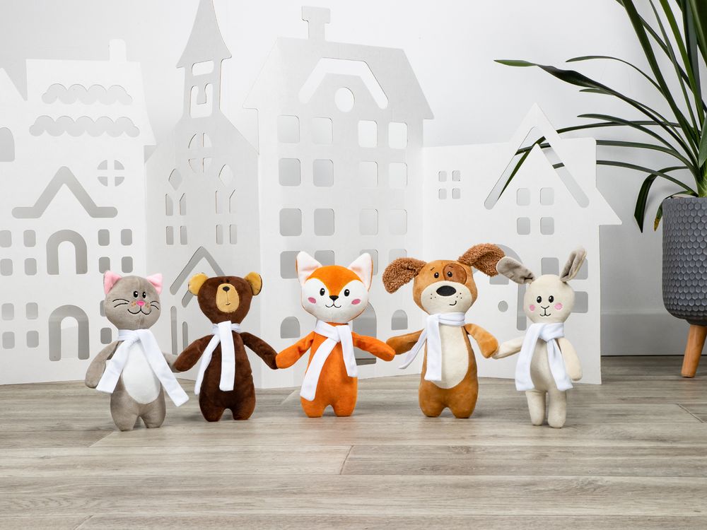 Мягкая игрушка Beastie Toys, заяц с белым шарфом — фото 10