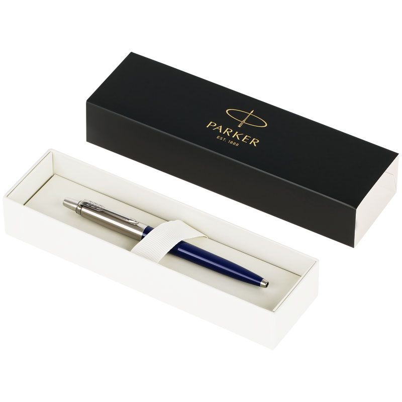 Ручка шариковая Parker Jotter Originals Navy Blue Chrome CT, темно-синяя — фото 1