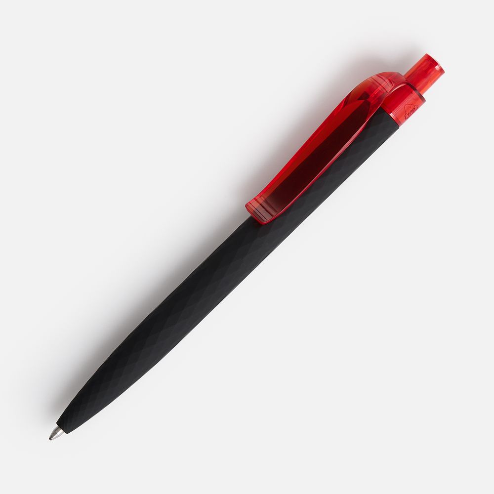 Ручка шариковая Prodir QS01 PRT-T Soft Touch, черная с красным — фото 7
