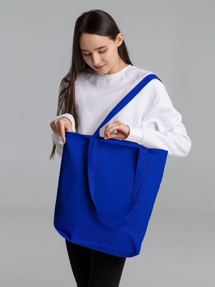 Сумка для покупок на молнии Shopaholic Zip, синяя — фото 1